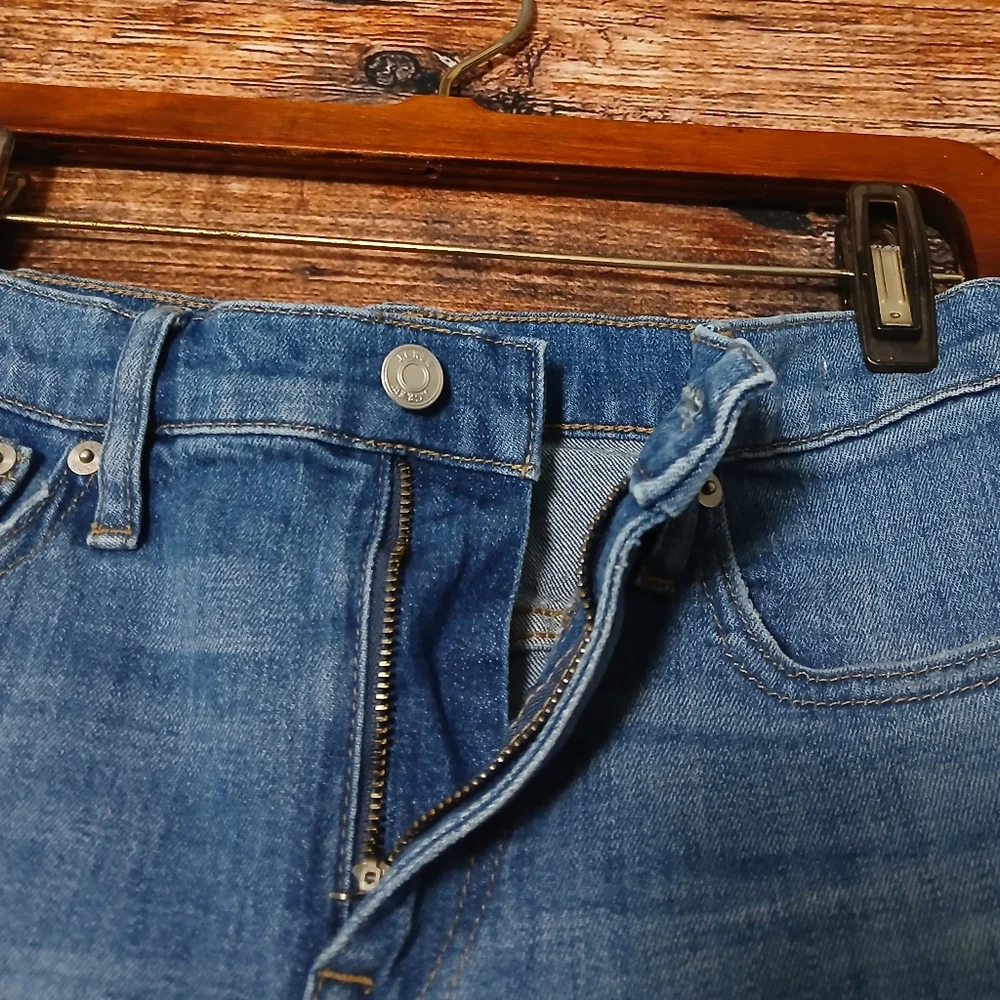 J Crew Jeans 25 Petite Slim Boyfriend Ankle Tuxedo Side Stripes Blue Denim